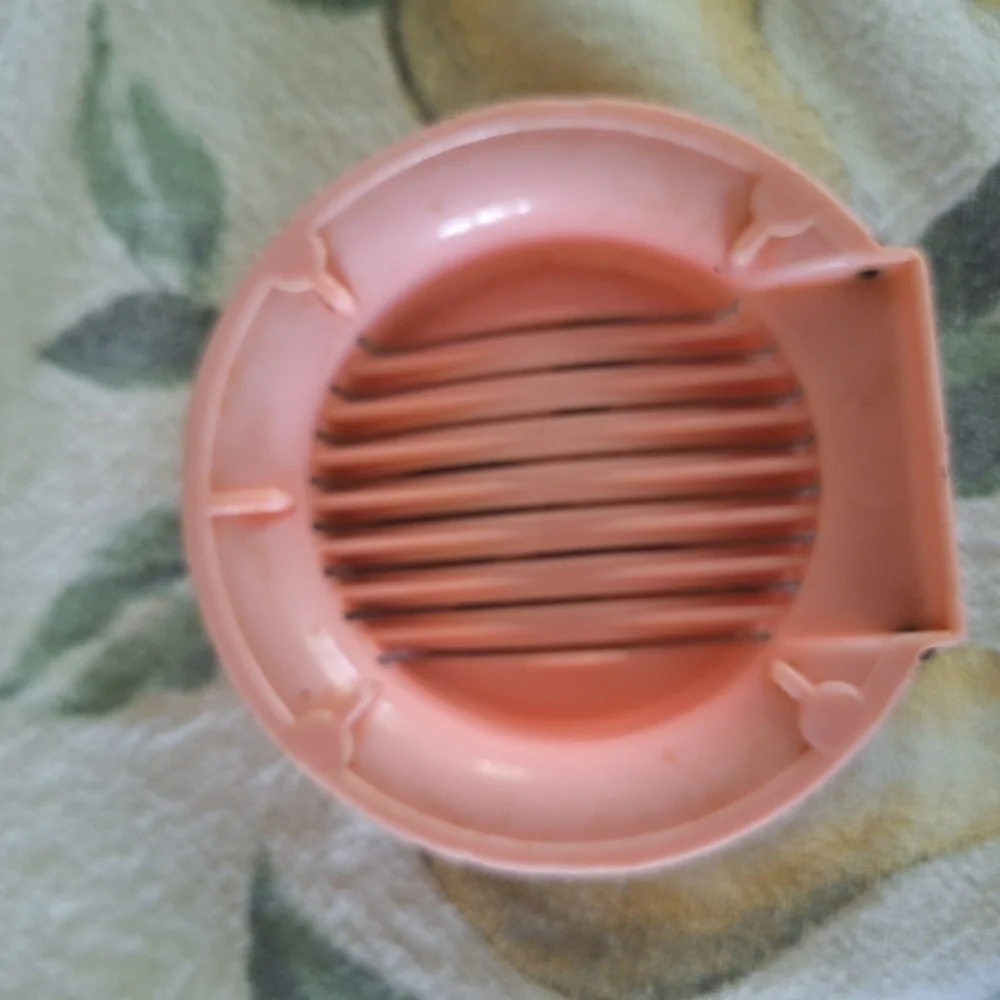 Retro Pink Egg Slicer with Metal Frame